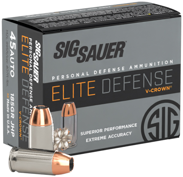 SIG AMMO 45ACP 185GR ELITE V-CROWN JHP 20/10 - Ammunition